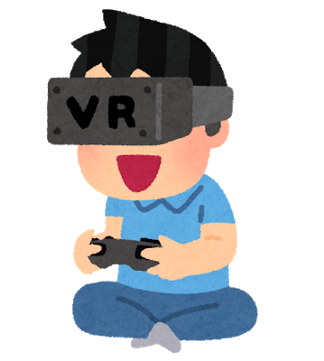 VRゲームをする男性
